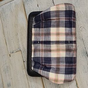JCREW Plaid Clutch Bag with Magnetic Closure